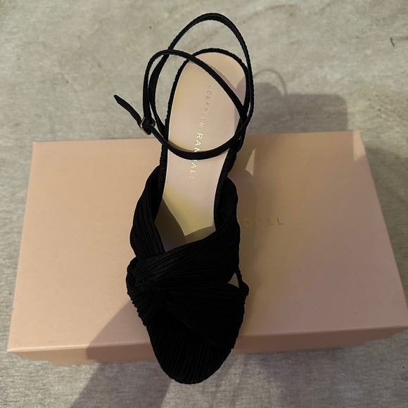 Black Loeffler Randall Reed Pleated Twisted Heel - Brand New - Picture 3 of 5